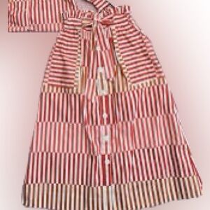 Who What Wear Skirt Womens Size XS Striped Paper Bag Waist Cotton Pockets Belted